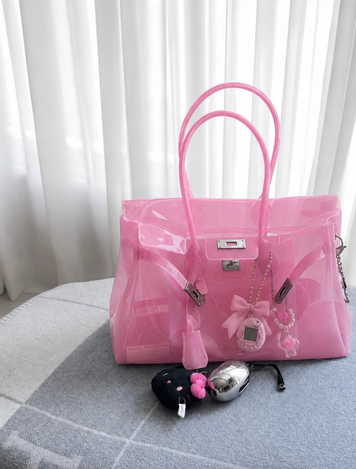 MONARCHE JELLY BAG - baby pink