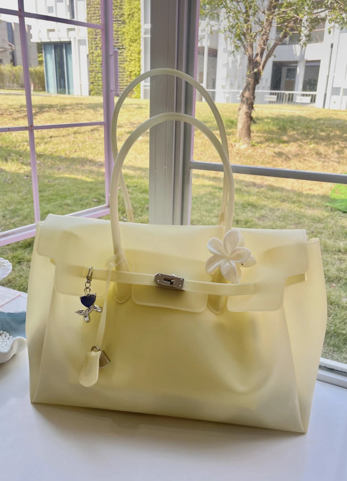 MONARCHE JELLY BAG - baby pink